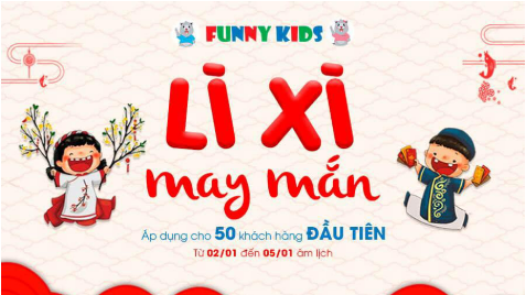 [Khuyến mãi] Lì xì may mắn cùng Funny Kids