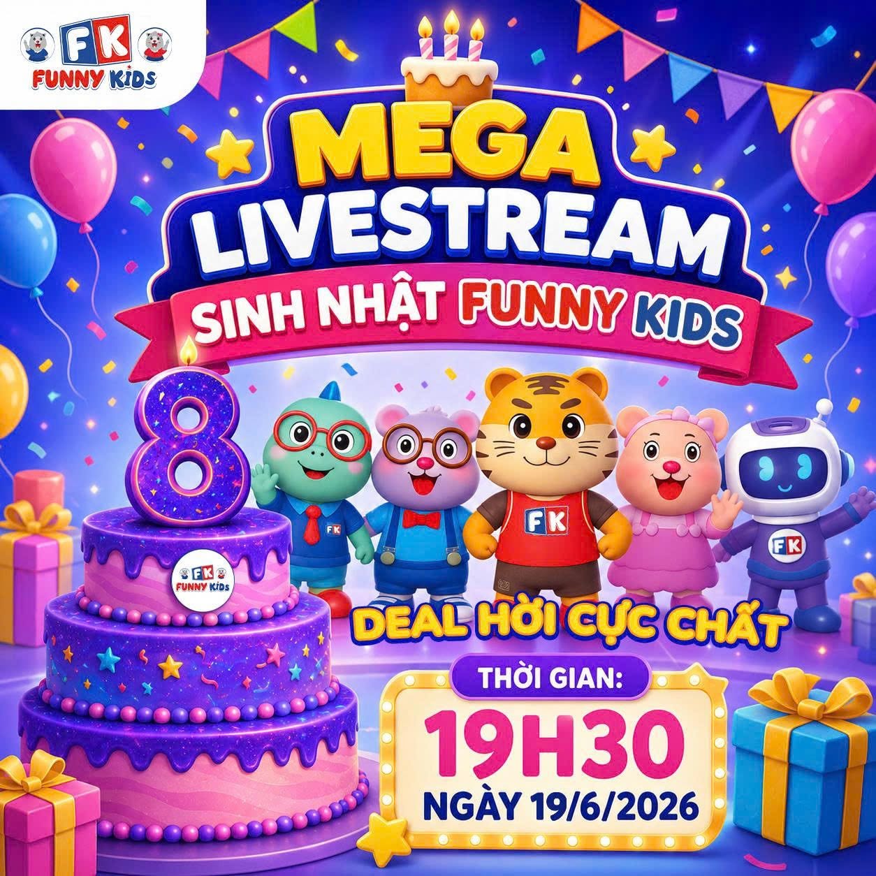 MEGA LIVESTREAM FUNNY KIDS: ƯU ĐÃI ĐẶT TIỆC SINH NHẬT