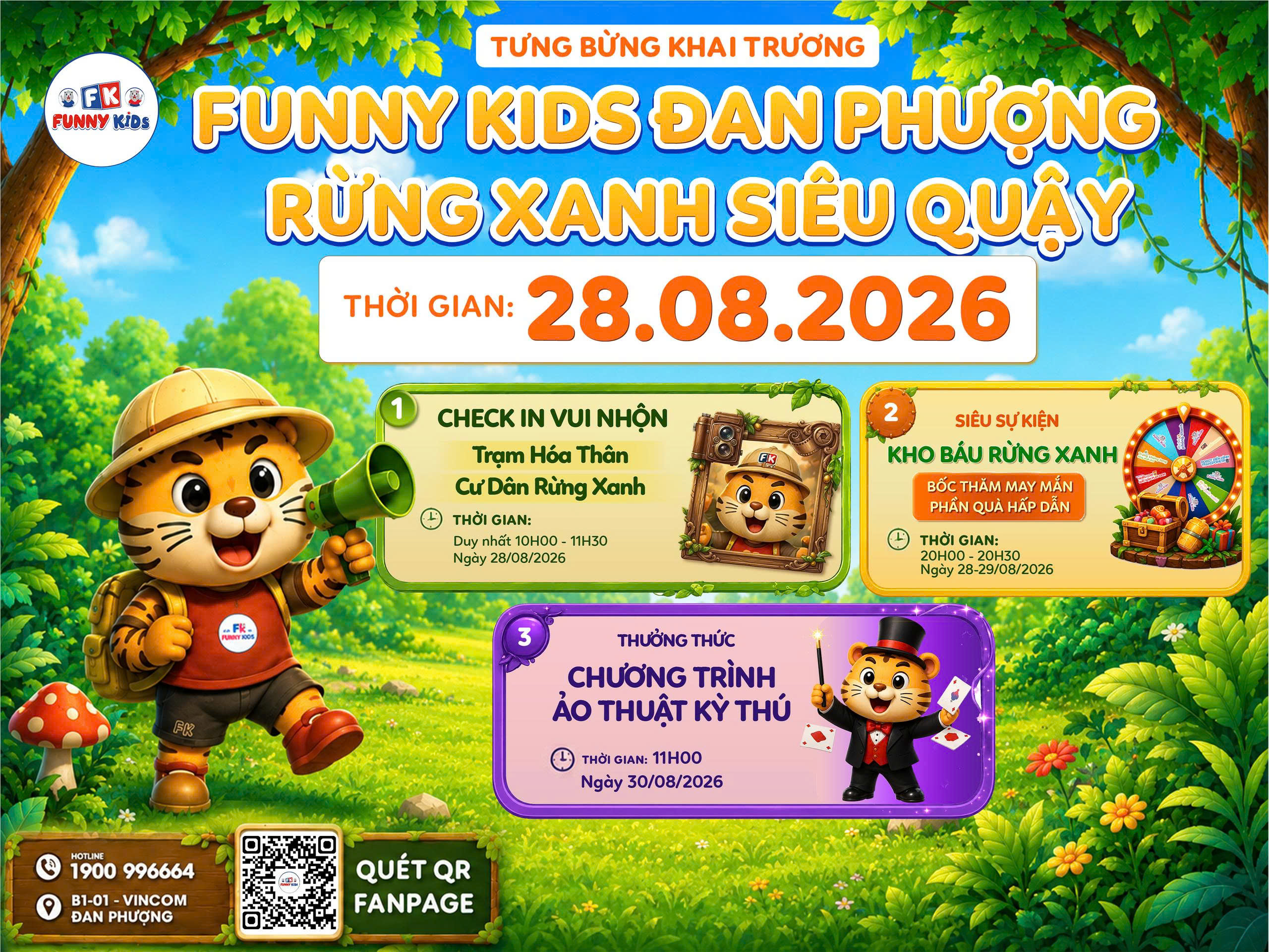 LẦN ĐẦU TIÊN TẠI ĐAN PHƯỢNG: FUNNY KIDS MANG CẢ “RỪNG XANH SIÊU QUẬY” CHO BÉ THỎA SỨC KHÁM PHÁ